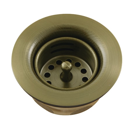 Gourmet Scape K461BAB Stainless Steel Bar Sink Duo Basket Strainer, Antique Brass K461BAB